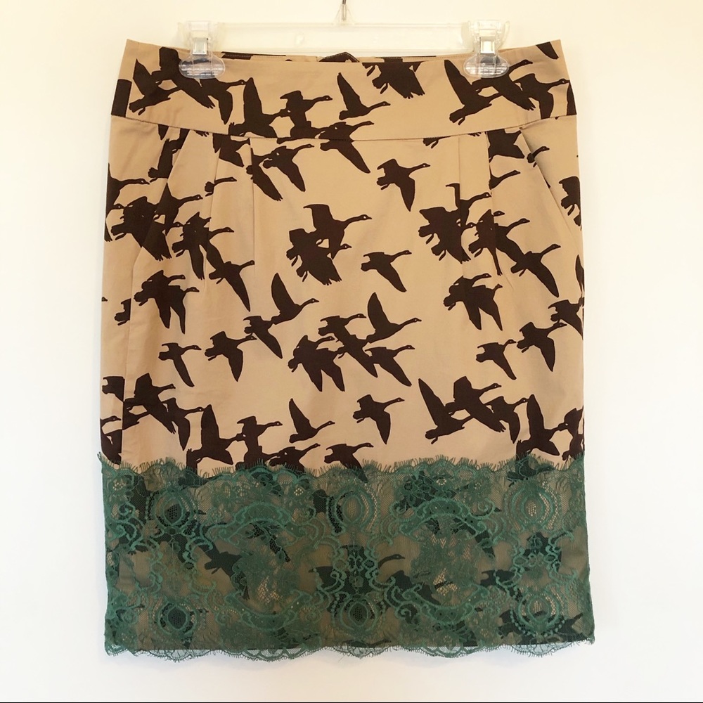 Leifsdottir Sunset Migration Geese Pencil Skirt